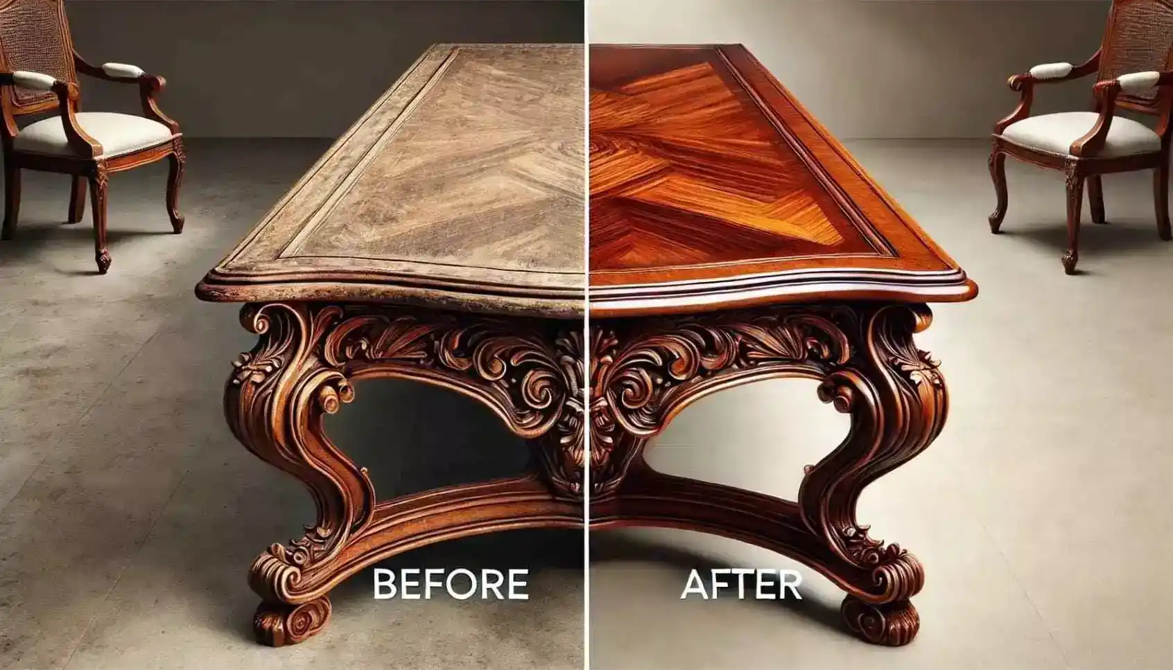 高級傢俱清潔保養前後對比圖